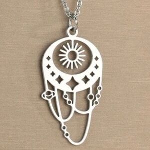 “Sun & Dripping Solar System” Star Orbit Planets Chains Universe Galaxy Necklace